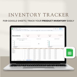 Inventory Tracker Spreadsheet: Small Business Google Sheets Template (Digital Download)