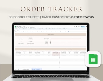 Order Tracker Google Sheets Small Business Spreadsheet Order Sales Log Digital Order Status Management Order Tracker Business Spreadsheet