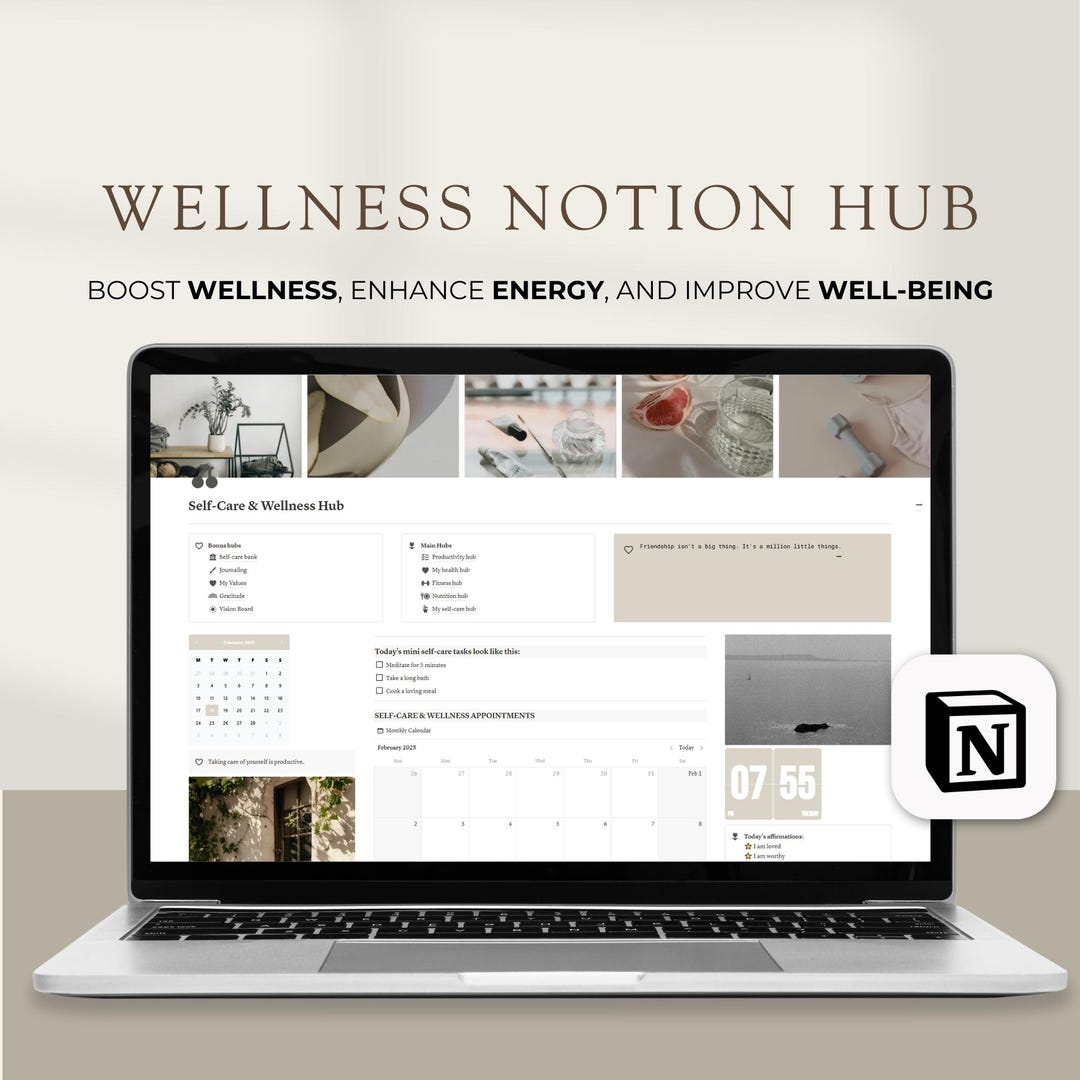 Notion Template Self Care Wellness Planner Dream Life Planner Mental