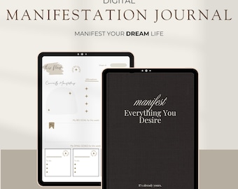 Manifestation Digital Journal, Vision Board, Affirmations, GoodNotes Journal, Manifesting Journal, Law of Attraction, Gratitude Journal