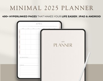 2025 Minimal Digital Planner: Hyperlinked iPad & Tablet (Digital Download)