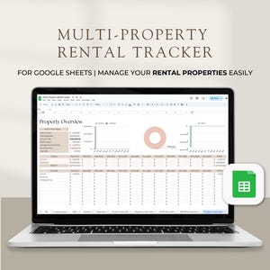 Rental Property Multi-Property Template Spreadsheet Income and Expense Tracker Rental Bookkeeping Excel Google Sheets Real Estate Management