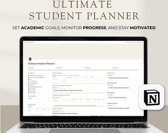 Sjabloon Notion studentenplanner: ultieme academische organisator (digitale download)
