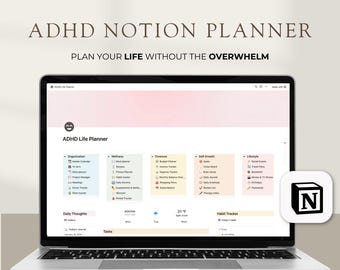 ADHD Notion Template Planner Notion Dashboard ADHD Digital Planner Adult ADHD Notion Templates Focus Planner Productivity Self Care Planner