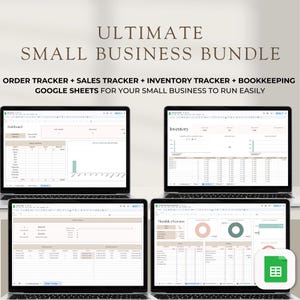 Small Business Bundle Bookkeeping Tracker Inventory Tracker Order Tracker Product Sales Tracker  Google Sheet Excel
