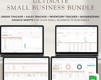 Small Business Bundle Bookkeeping Tracker Inventory Tracker Order Tracker Product Sales Tracker  Google Sheet Excel