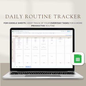 Daily Routine Spreadsheet for Google Sheets, To Do List, Monthly Calendar, Digital Planner, Daily Routine Task Tracker, To-do Work Planner