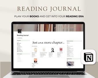 Notion Reading Journal Digital Reading Log Book Tracker Yearly Monthly Overview Series Library Favorite Quotes Notion Template Tracker