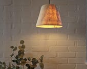 Holzlampe, Lampenschirm aus Holz, Holzleuchte, Birkenrund, Pappel, Pendelleuchte Holz, gedrechselt,  E27 Fassung, 1m Kabel