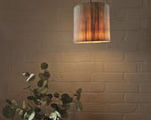 Holzlampe, Lampenschirm aus Holz, Holzleuchte, Birkenrund, Pappel, Pendelleuchte Holz, gedrechselt,  E27 Fassung, 1m Kabel