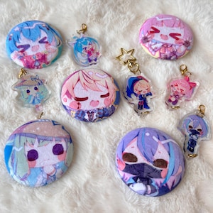 Project Sekai Keychains － Wonderlands x Showtime Plush Button / charms － Tsukasa／Rui／Nene／Emu／Miku
