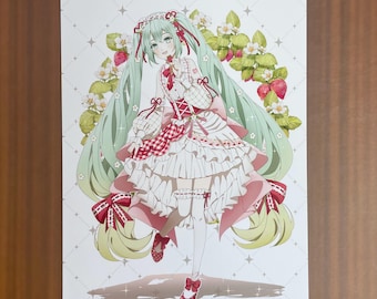 Strawberry Miku Hatsune - Art Print