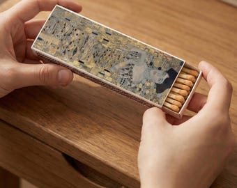 Portrait of Adele Bloch By Gustav Klimt Long Matchbox - 4.3'' Art Matchbox - Wooden Matchsticks