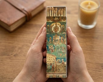 The Last Judgment By Michelangelo Long Matchbox - 4.3'' Art Matchbox - Wooden Matchsticks