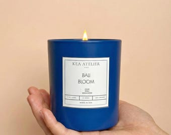 Bali Bloom Soy Candle, Lychee Peony Tangerine Scent, Hand Poured