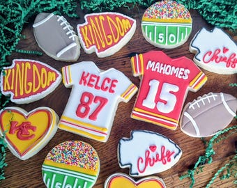 Chiefs Royal Icing Cookies