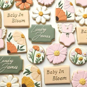 Baby in Bloom Royal Icing Decorated Sugar Cookies