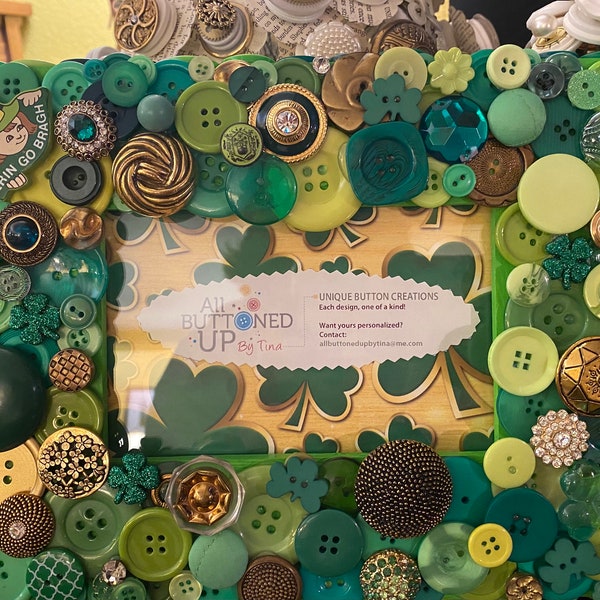 ST PATRICKS DAY - Erin Go Braugh Button Frame in Green ~ Irish Gift ~ Irish Decor ~ Gift for Him~ Gif for Her ~ Housewarming gift - Ireland
