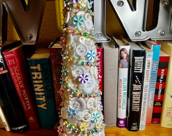 Sapin de Noël blanc et pastel de 15 po. ~ Décoration de Noël ~ Cadeau de pendaison de crémaillère