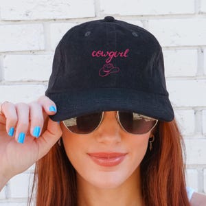 Vintage Embroidered Cowgirl Hat, Corduroy Hat, Coastal Cowgirl, Gift for Her, Embroidered Hat, Western Cowgirl, Baseball Cap, Unique Gift