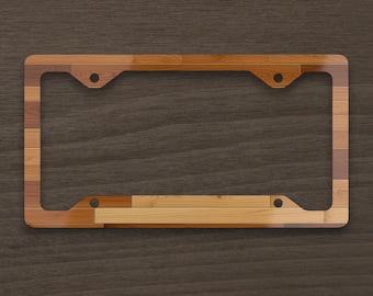 Cadre de plaque d'immatriculation aspect grain de bois rustique, accessoire de voiture en imitation bois, cache plaque d'immatriculation de style campagnard