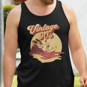 Vintage 90s Retro Surfing Tank Top - Unique Gift for Him