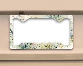 Wildflower License Plate Frame, Botanical Floral Car Accessory, Cottagecore Car Decor, Nature Lover Gift