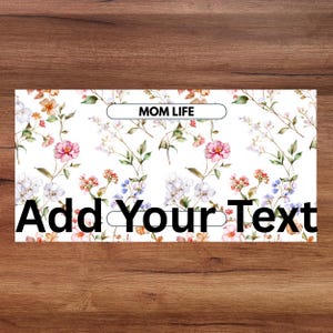 Vanity Plate, Personalized Mom Life Wildflower, Cute Car Decor, Custom Mom Gift
