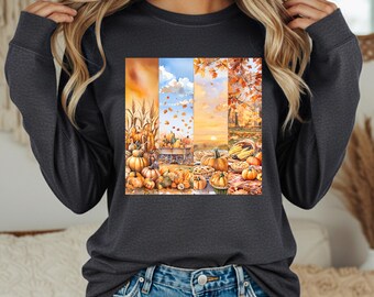 Fall Pumpkin Patch Long Sleeve Shirt, Thanksgiving Comfort Colors TShirt, Autumn Harvest Shirt, Cozy Farmhouse Fall Tee, Pumpkin Lover Gift