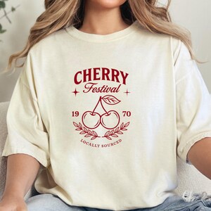 Cherry Festival Comfort Colors T-Shirt, Gift For Her, Mom Gift, Cherry, Comfort Colors, Trendy Shirt, Fruit, Cherries, Cherry Shirt, Foodie