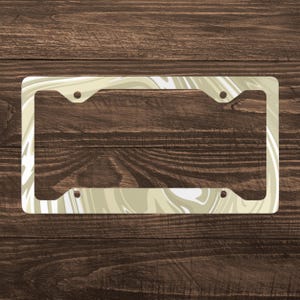 Sage Green Swirl Metal License Plate Frame, Gift For Her, License Plate Frame Marble, Cute Car Accessories, Car Decor, Gift For Him