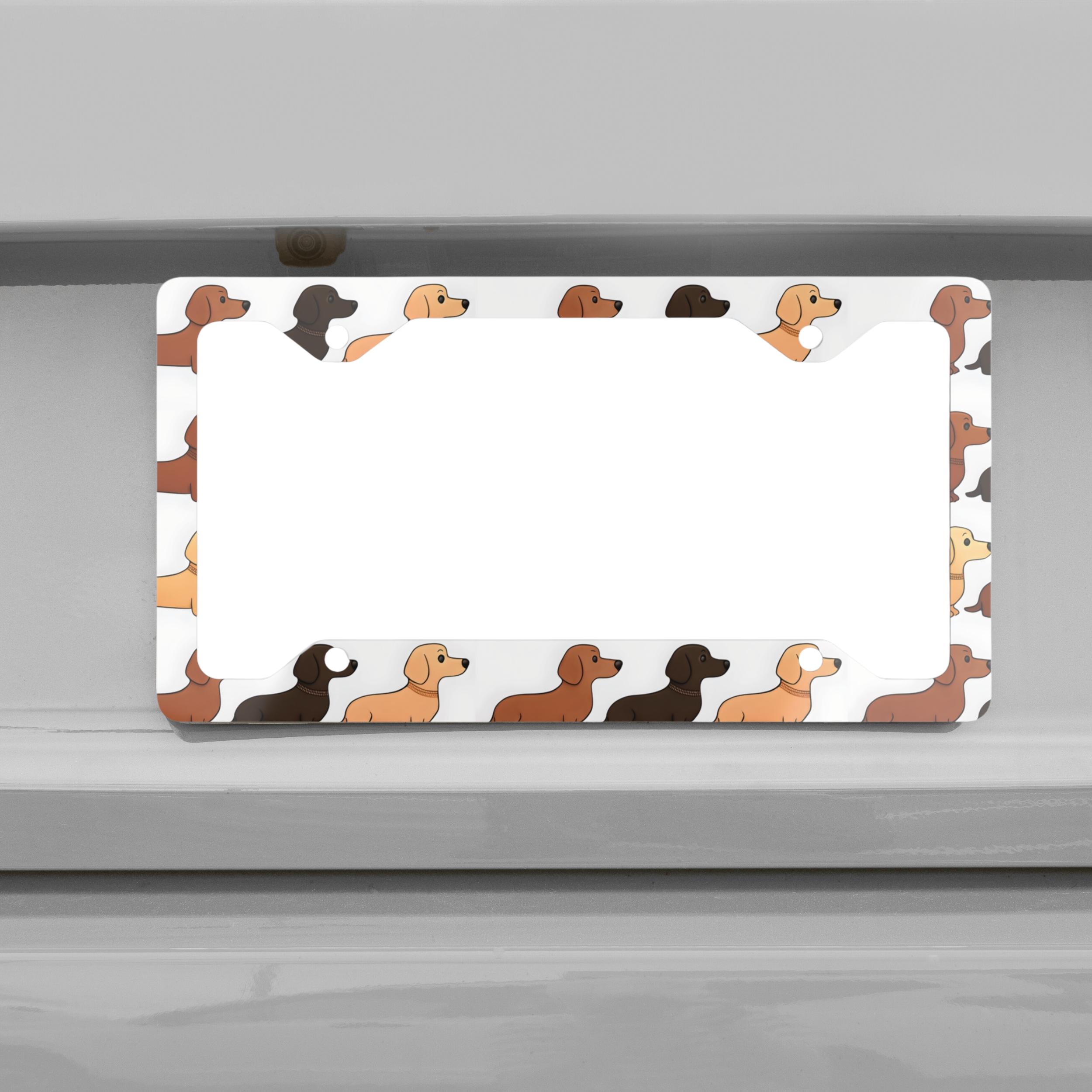 thumbnail image 2 of Chrome License Plate Frame – 'I Heart My Dachshunds' Dog Lover Auto Accessory 2 of 2