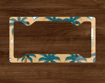 Cadre de plaque d'immatriculation, Cache plaque d'immatriculation en forme de palmier, Accessoires de voiture, Décoration de plage