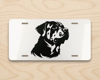 Rottweiler Vanity Plate, Dog Front License Plate, Rottweiler Car Accessory, Rescue Dog Lover Gift