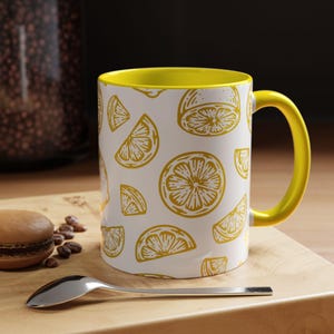 Lemon Slice Ceramic Mug: Cottagecore Kitchen Decor Gift