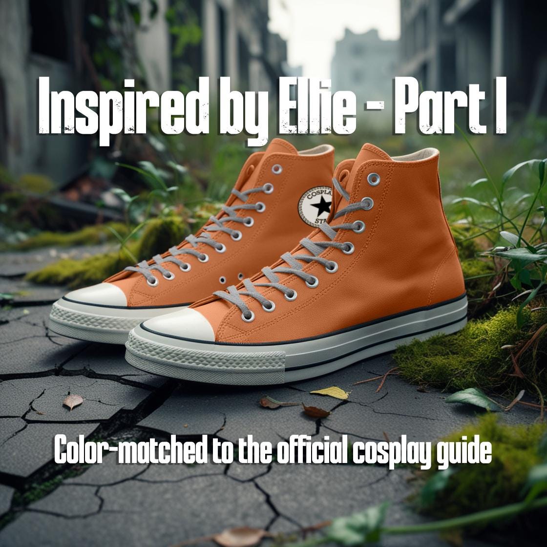 Ellie Cosplay Shoes – Faded Orange High Tops – The Last of Us Cosplay