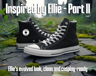 Ellie Part 2 Cosplay Shoes – Black Canvas High Tops – The Last of Us Inspired
