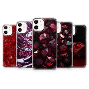 Ädelstenstelefonskal Rubinkristallskydd för iPhone 16, 15, 14, 13, 12, 11, Samsung S24, S23FE, S22 A16, Pixel 9, 8, 7, 6Pro och andra