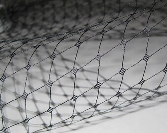 BLACK French netting - 9-inch wide, for birdcage veils