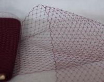 Plum  -  French netting fabric - 9 inch wide -  for DIY birdcage veils and fascinators