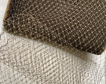 Dark  Brown  French netting fabric - for DIY birdcage veils and fascinators - 9 inch wide