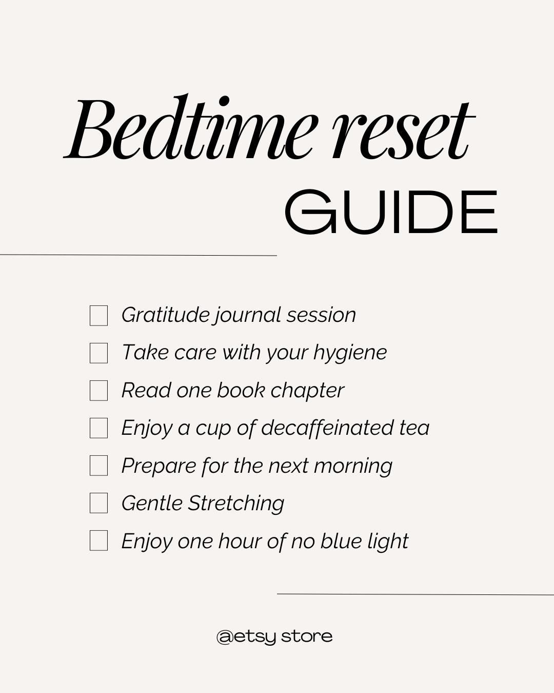 Simple Sleep Routine Guide - Etsy