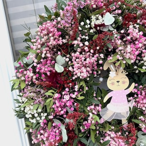 Kranz Türkranz Muttertag Osterkranz Schleierkraut Trockenblumen Eukalyptus dekoration personalisiertes geschenk wanddeko geschenkidee image 6