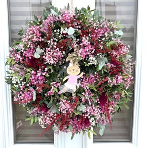 Kranz Türkranz Muttertag Osterkranz Schleierkraut Trockenblumen Eukalyptus dekoration personalisiertes geschenk wanddeko geschenkidee Osterhase