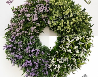 Kranz mit Limonium | Türkranz | Hochzeitskranz | Wanddeko | Hochzeit | Einweihungsgeschenk | Naturkranz | Geschenk | Grün | Boho | Deko