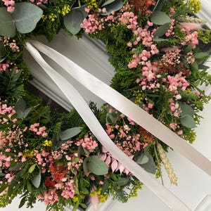 Kranz Türkranz Schleierkraut Trockenblumen Eukalyptus Hochzeit dekoration personalisiertes geschenk wanddeko geschenkidee handgemacht image 10