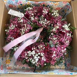 Kranz Türkranz Muttertag Osterkranz Schleierkraut Trockenblumen Eukalyptus dekoration personalisiertes geschenk wanddeko geschenkidee ohne dekor