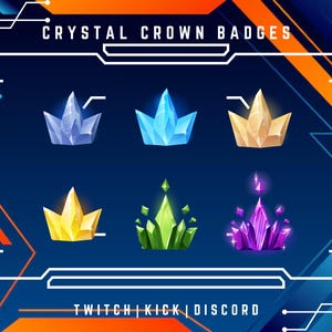 Twitch Crown Sub Badges | Streamer Badges | Discord Role Badges | Channel Points | Honor Badges | Crystal Badges |