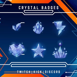 Twitch Crystal Sub Badges | Sub & Bit Badges | Symbols Sub Badges | Perfect For Stream, Discord, And Kick Badges.