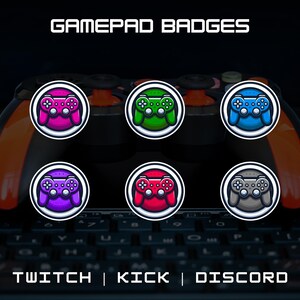 6 Twitch Gamepad Badges | Sub & Bit Badges | Console-Themed Twitch Badges | Perfect For Streamers | Discord Roles | Instant Download.